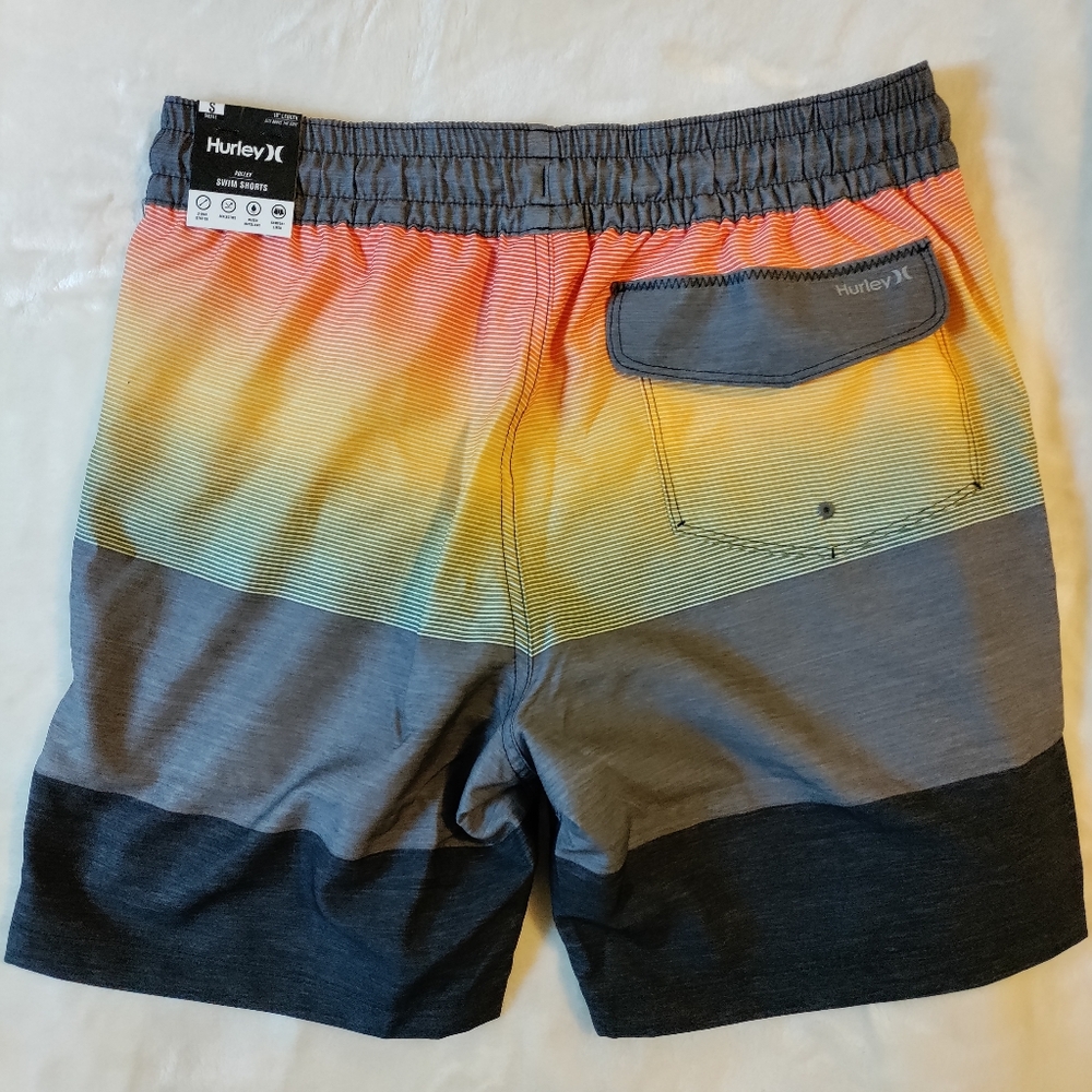 Hurley S swim trunks volley short gray orange NWT - Picture 4 of 11